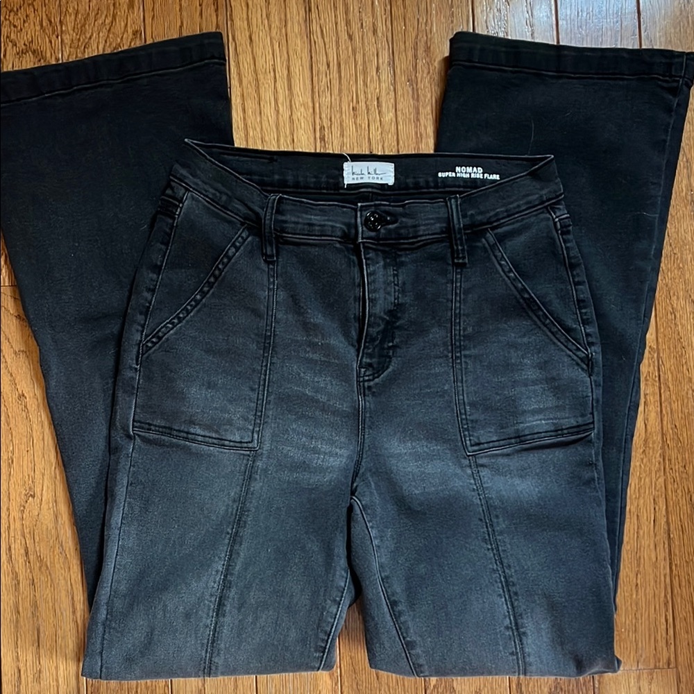 Nicole Miller Flare Black Wide Leg Jeans